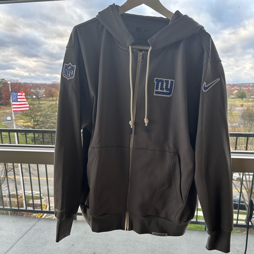 NY GIANTS NEW Nike Lg Dri-FIT Full-Zip Hoodie Heavyweight fleece warm & cozy
